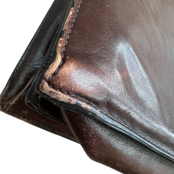 WORN Aged Brown High End WILSONS Leather Briefcase Lawyer Bag Pelle Studio - Picture 4 of 16